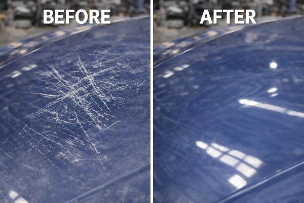 Car scratch before and after